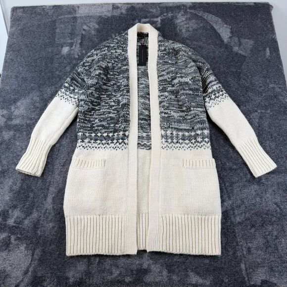 Banana Republic Chunky Knit Wool Alpaca Cardigan Long Italian Yarn S NWT - Picture 1 of 12